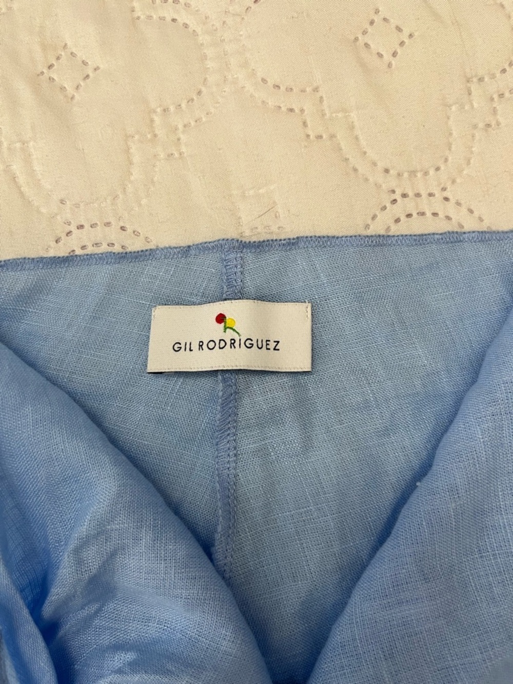 Gil Rodriguez Blue 100% Linen Wide Leg Pants Tie Waist Size XS - Picture 9 of 17